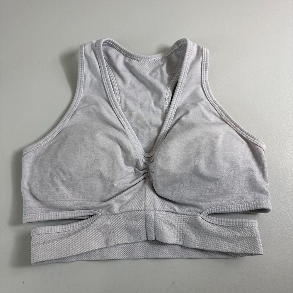 ALPHALETE Women's Stratus Sports Bra Light Gray Size S Small